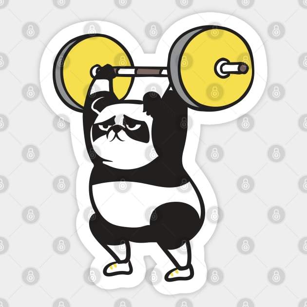 The snatch weightlifting Panda Sticker by huebucket